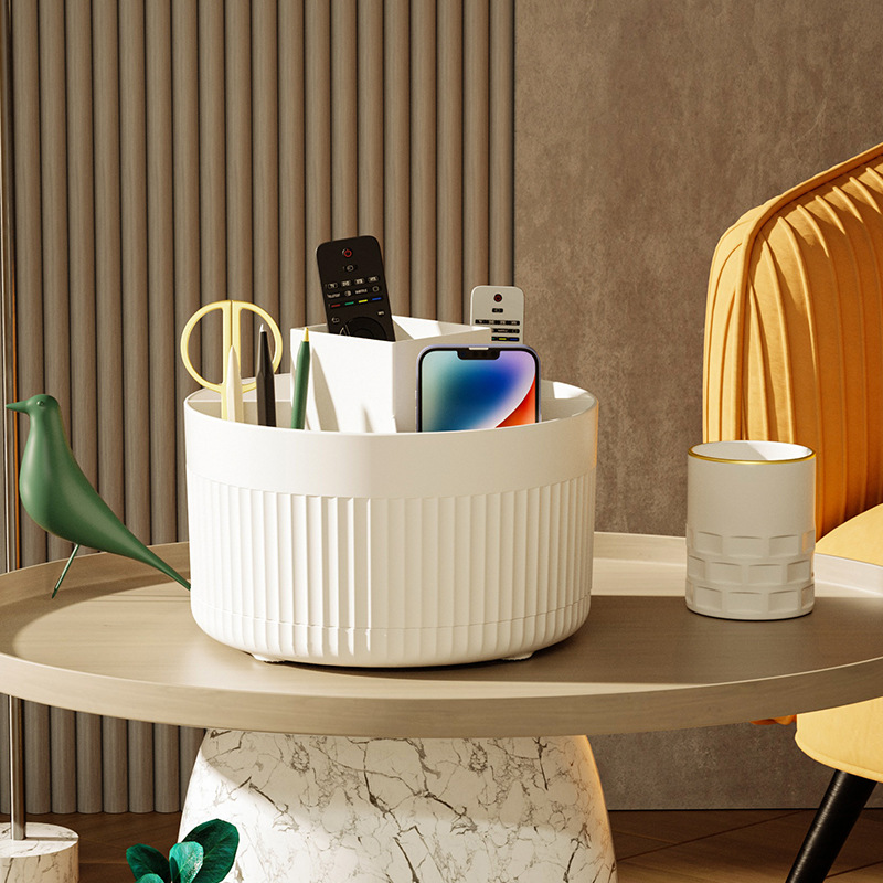 Desktop dressing table, eyeshadow brush, lipstick box, pen holder, desktop rotating makeup brush storage cylinder, cosmetics shelf Specification image