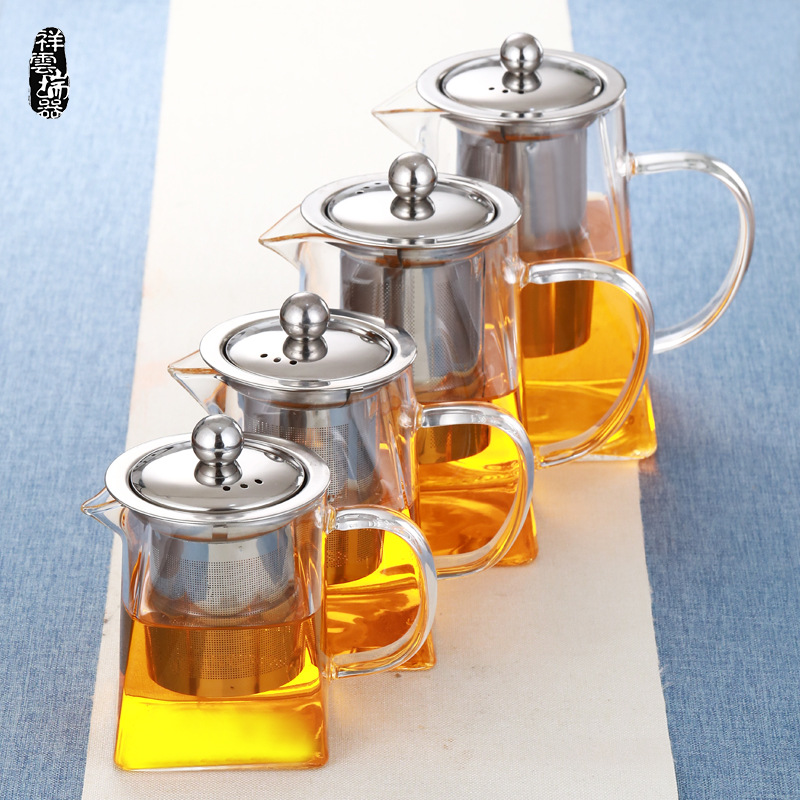 煮茶壶耐热玻璃茶壶单壶加厚过滤泡茶壶茶杯茶具套装煮茶器电陶炉