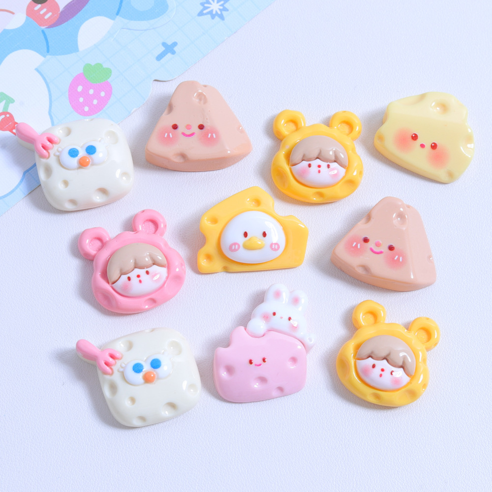 diy cute cartoon cheese, cream glue, homemade phone case, headband material, fridge magnets, resin accessories wholesale