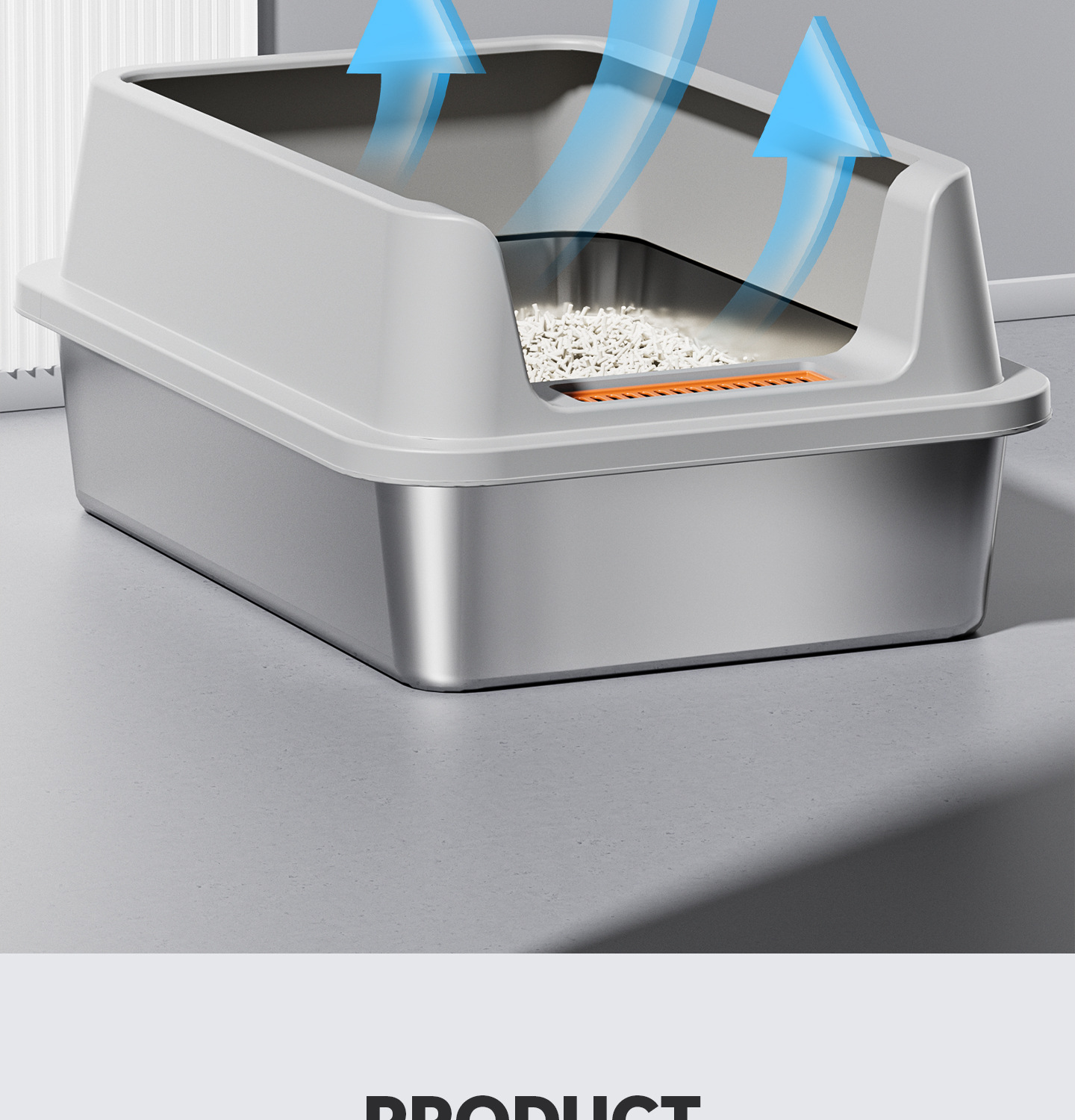 超大号不锈钢猫砂盆半封闭防带出猫厕所猫咪屎盆尿盆宠物用品批发详情10