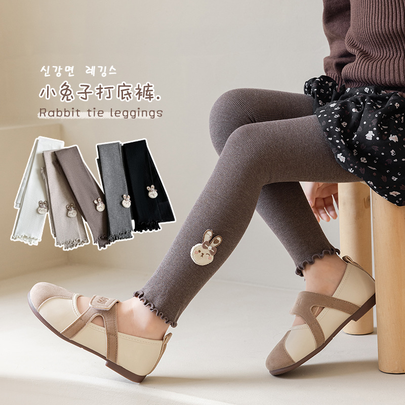 贝英针织儿童打底裤/灰色裤袜女童/儿童保暖裤/裤装饰/婴儿连裤袜产品图