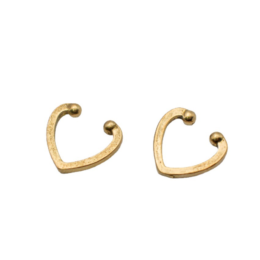 New Hot-Selling Bracelet Earrings Pendant Necklace Accessories Diy Copper Jewelry Accessories Cross-Border Love Shaped Ear Bone Clips Item Picture