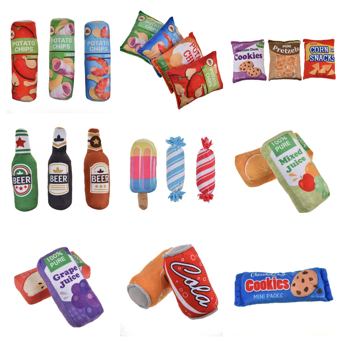 新款狗狗宠物玩具耐咬磨牙毛绒曲奇饼毛绒玩具猫咪用品厂家批发