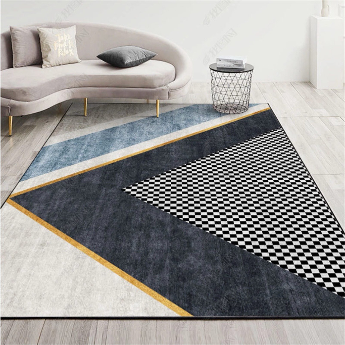 Carpet Living Room Light Luxury Nordic Sofa Coffee Table Bed Modern Simple Grey Bedroom Home Carpet Floor Mat Large Area Specification drawing