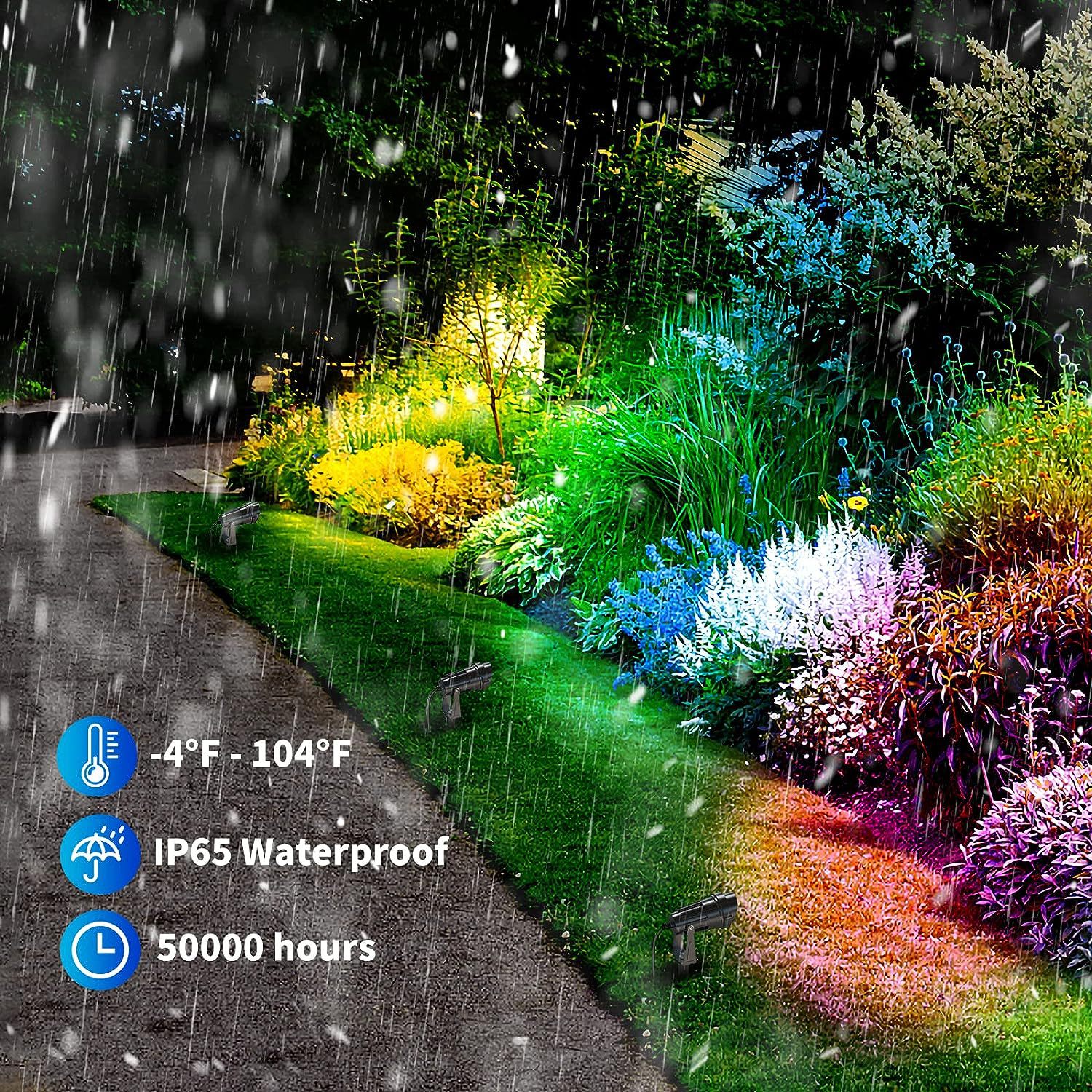 Bluetooth RGB lawn light, LED ground insertion light, mobile APP ground insertion landscape light, outdoor seven-color courtyard projector light