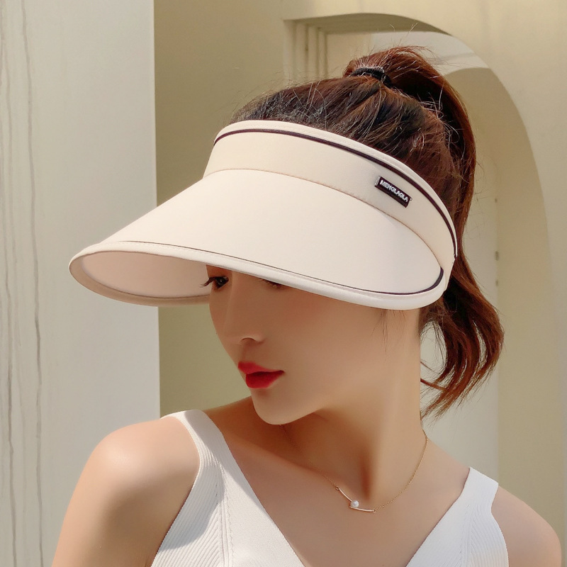 2024 Summer New Sunscreen Hat Large Brim Uv Protection Visor Outdoor Leisure Sun Empty Hat details Picture