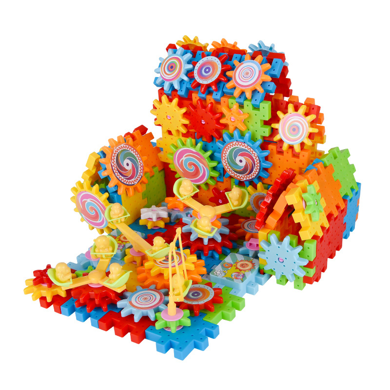 Electric DIY science and education versatile building blocks, mechanical gear linkage, children's intelligence and early education assembly particle building block toys Item Picture