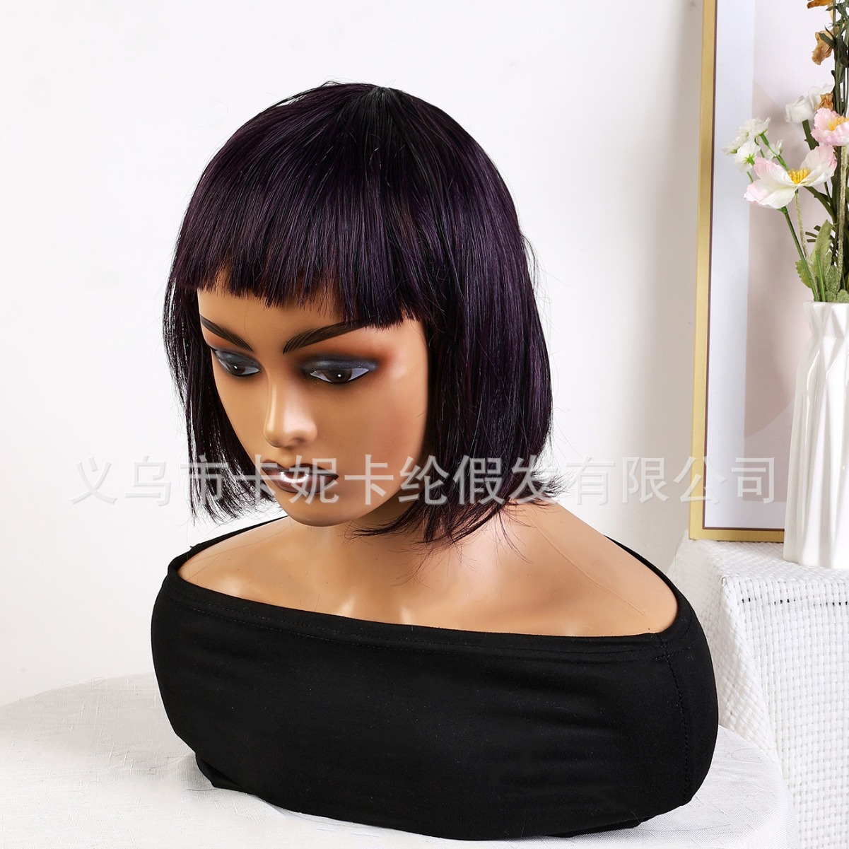 8inch الشعر المستعار الأسود من طراز Leyu Hebow Form Hew Wigs Specification image