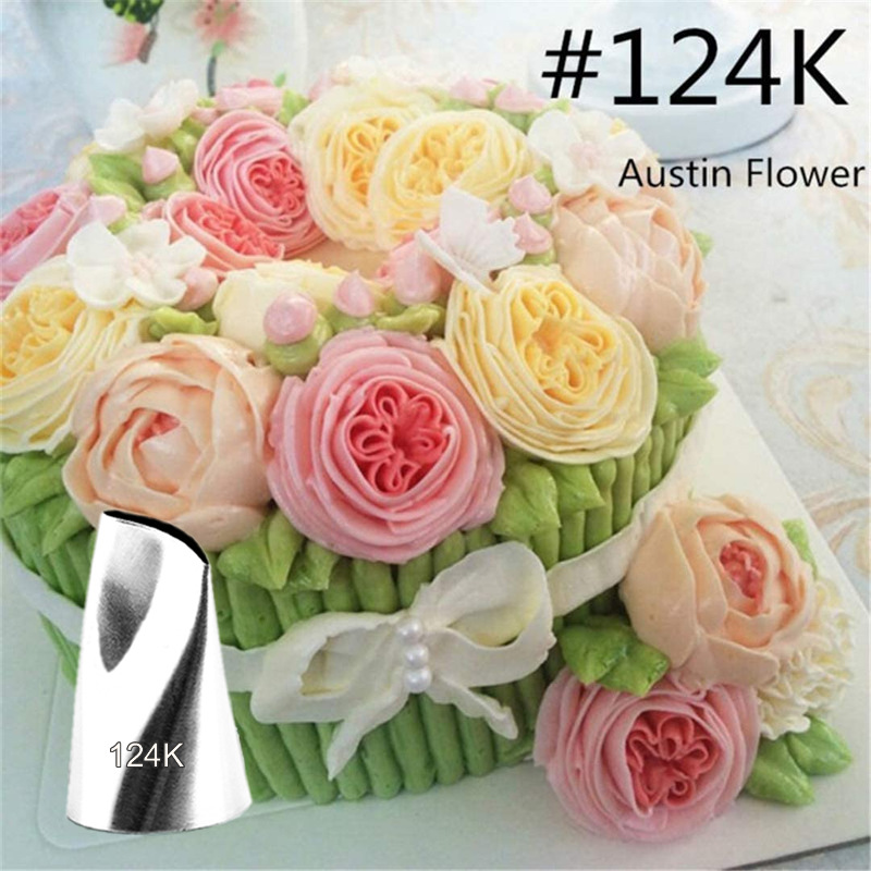 Cross Border Rose Decorating Tip 5-Piece Petal Cream Bean Paste Tip Set #123#124K#126K Baking Kit Specification drawing