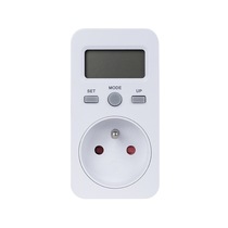 French small screen power metering socket multi-function power monitor intelligent charging socket meter