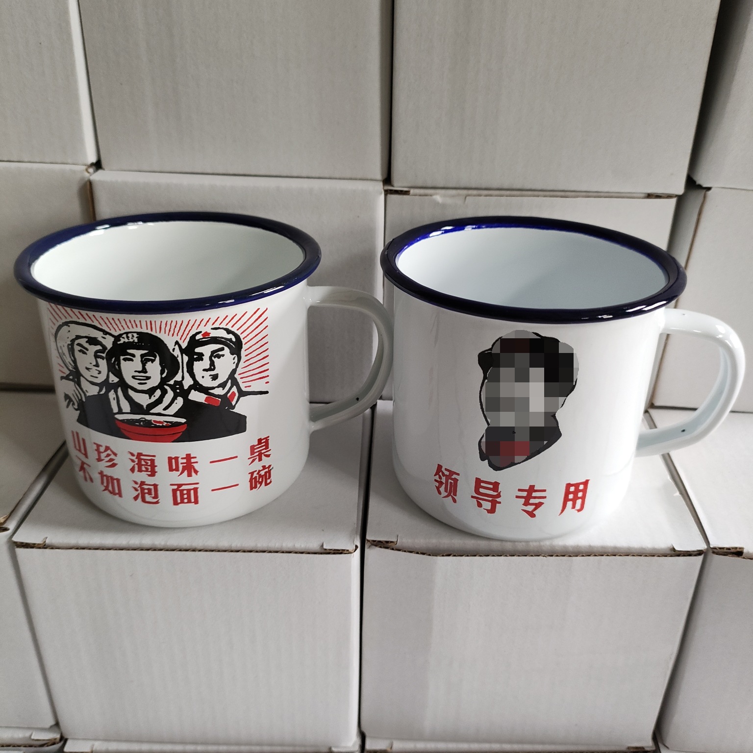 DIY nostalgic mugs, gift cups, thickened enamel cups, wholesale water cups, retro enamel tea, nostalgic printed log Application Scenario
