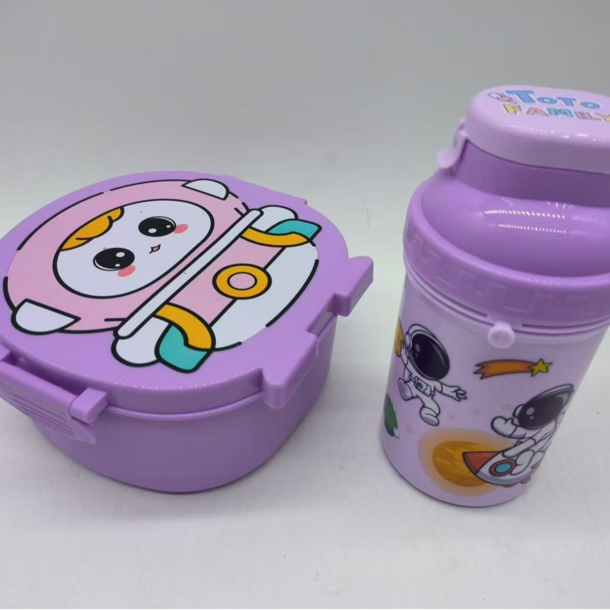Wholesale of new creative cartoon cute children's water bottles, bento boxes, lunch boxes, water cups, cartoon lunch boxes and fruit boxes Specification drawing