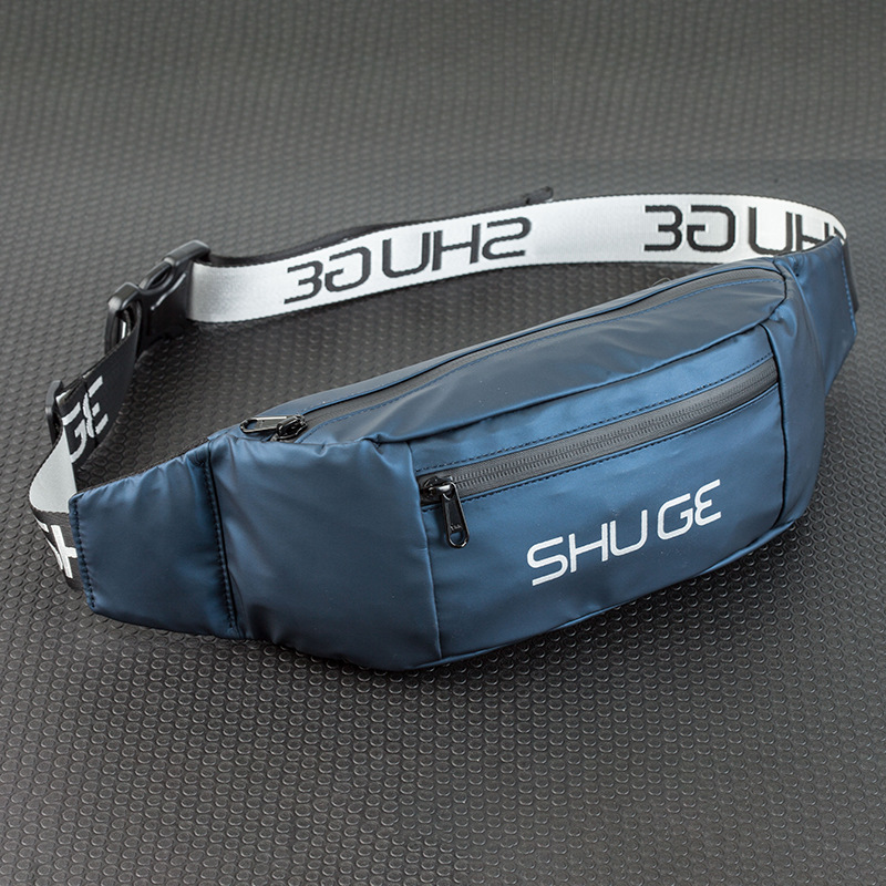 SHUGE运动腰包户外多功能防水大容量带灯男士斜跨包腰包两用批发