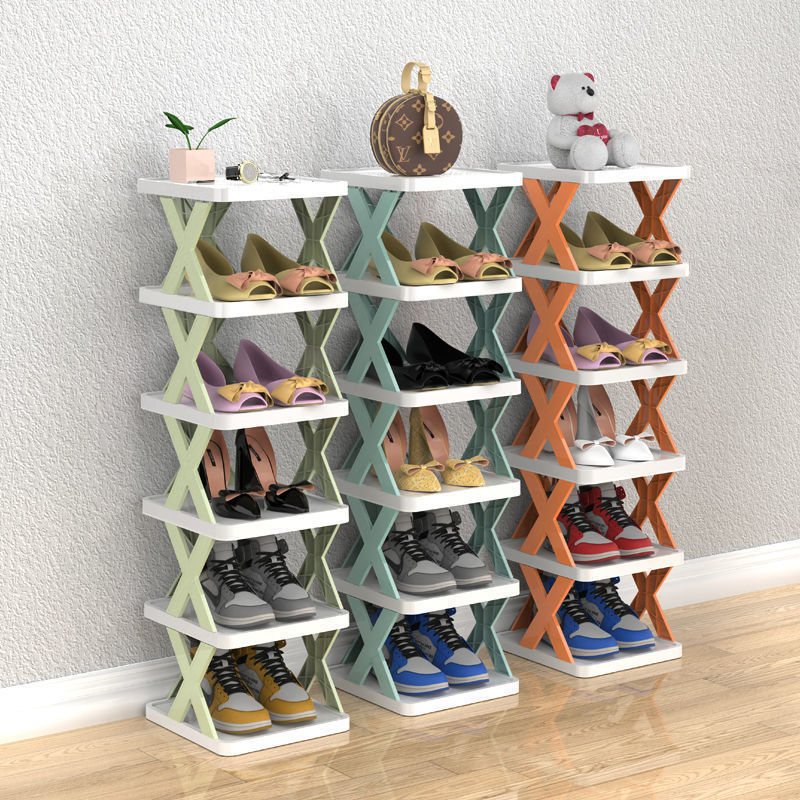 Simple X-Type Shoe Rack Multi-Layer Folding Splicing Shoe Rack At The Door Of The Family Balcony Apartment Dormitory Storage Rack Small Shoe Cabinet Specification drawing