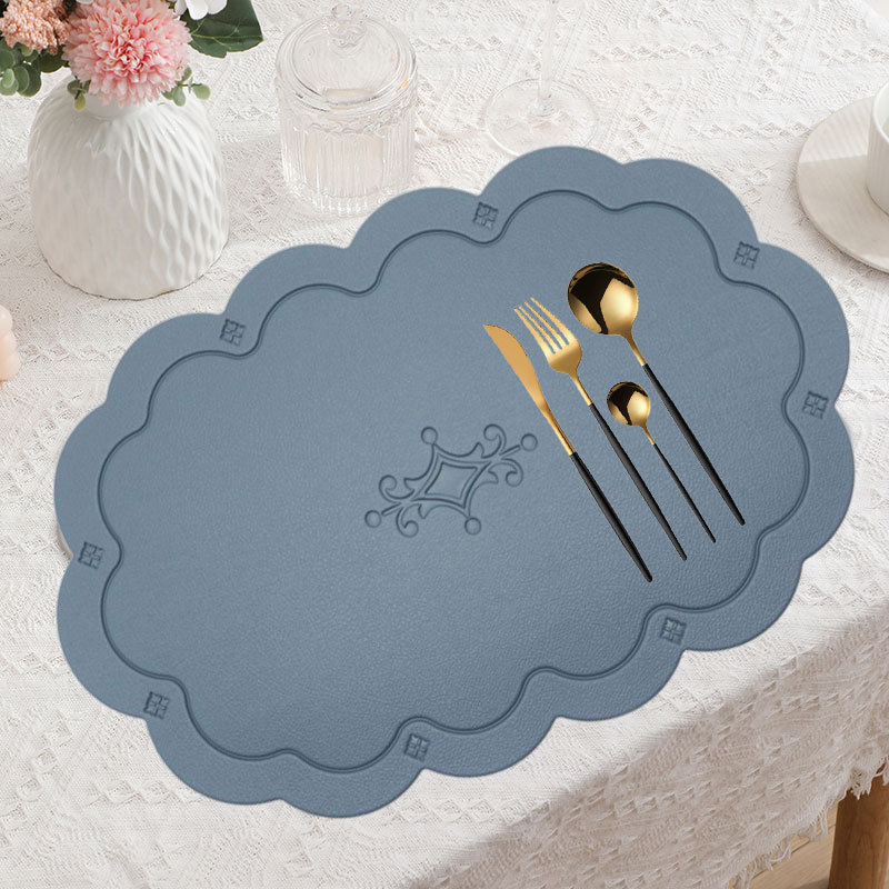 Cross-border imitation leather placemat waterproof oiled mat insulation mat rectangular table mat ins wind Western placemat wholesale Specification drawing
