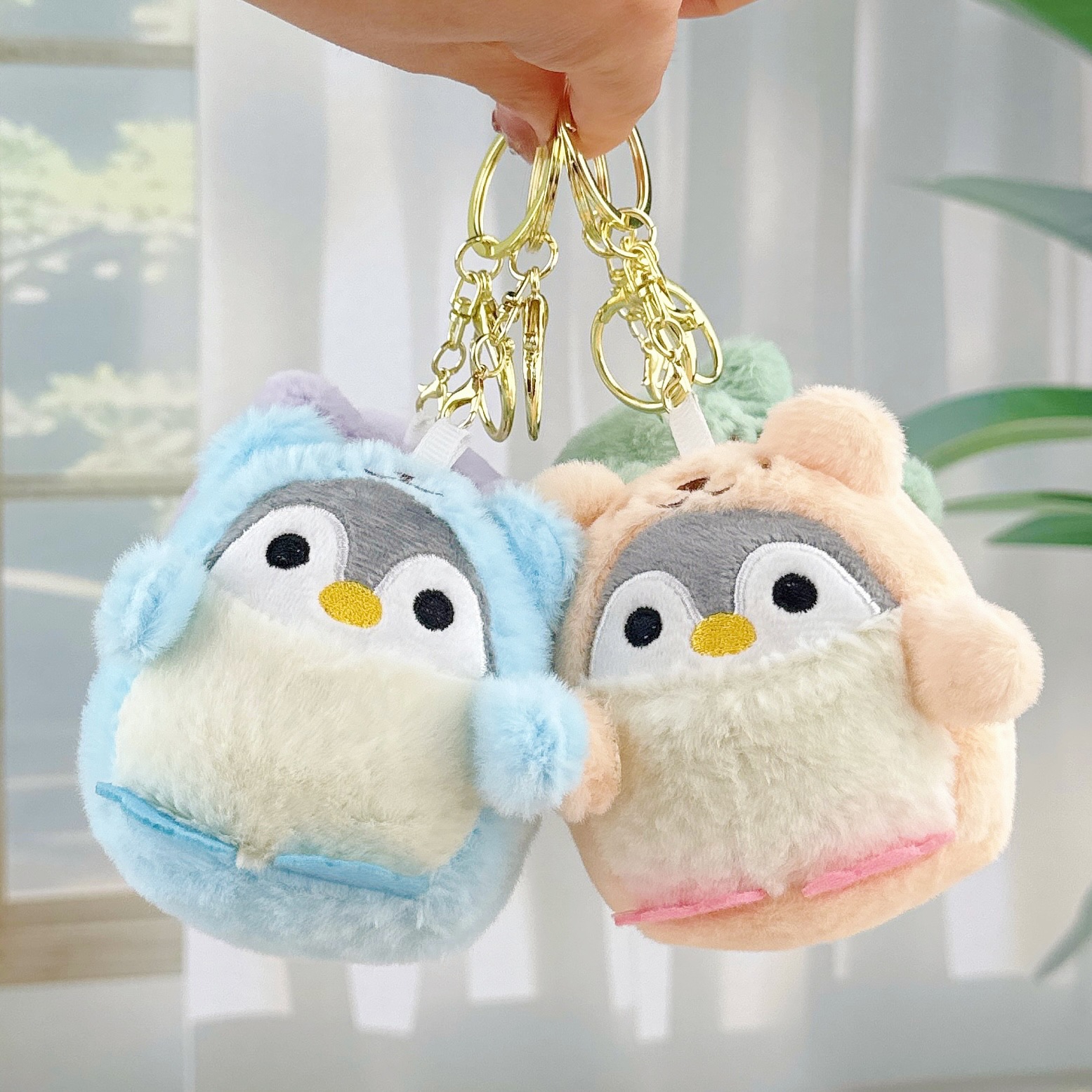 Cartoon cute dress-up penguin doll, Douyin style dress-up little penguin plush toy hanging doll, 8CM Specification image