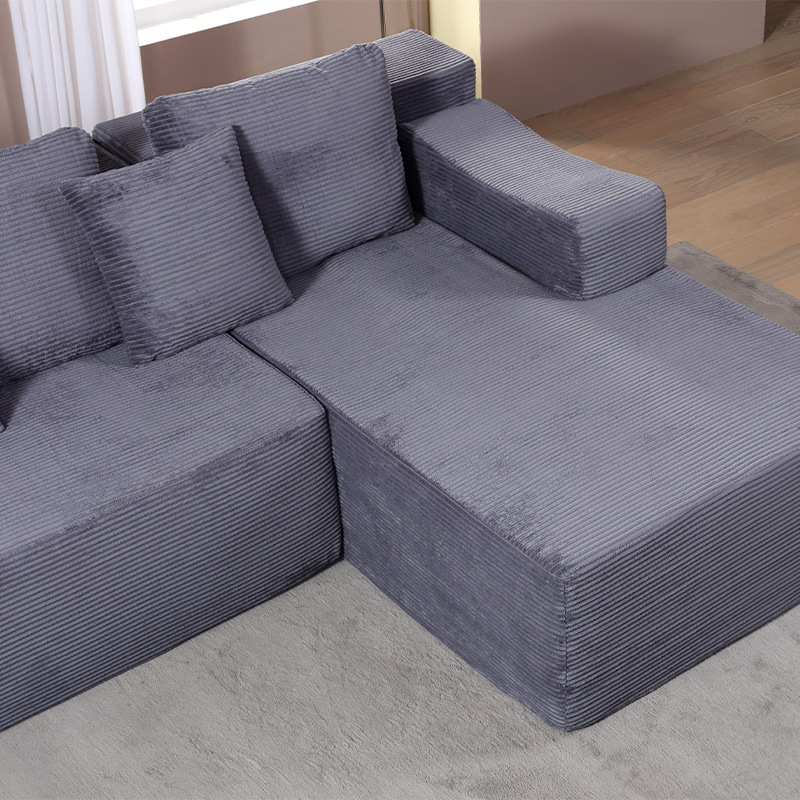 Foreign trade Italian-style high-density sponge compression sofa, small-sized apartment combination lazy lady sofa bed, living room sofa Specification image