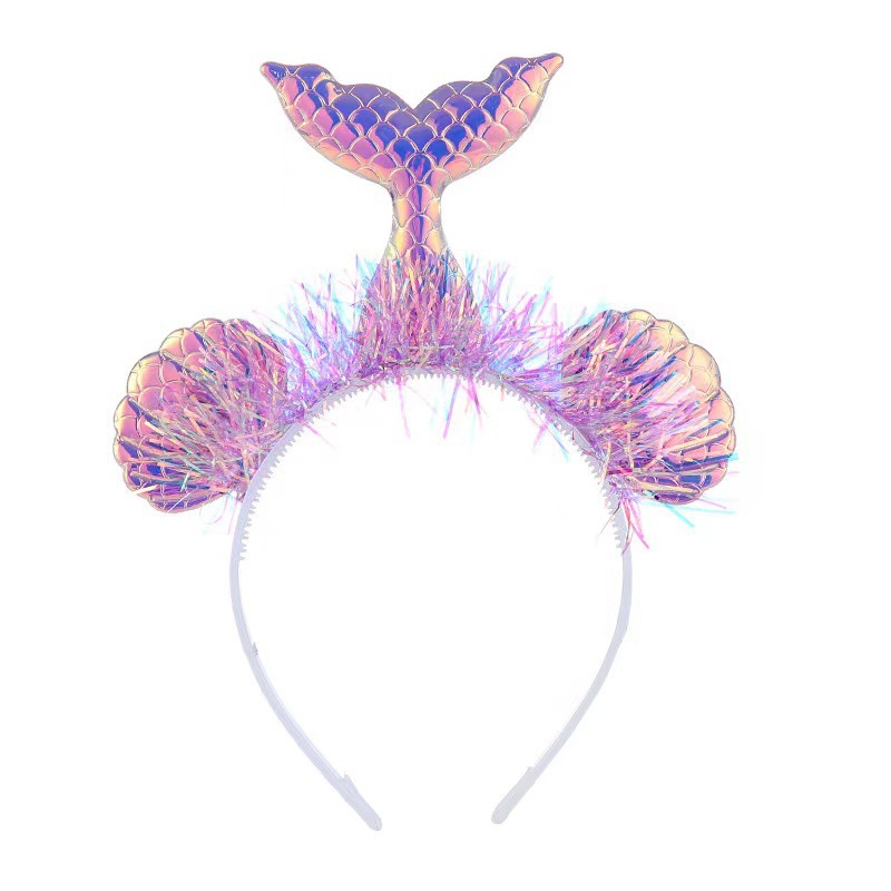 Mermaid hair bands, European and American children's party hair accessories, princess fish pattern mermaid mesh, flower animal hair accessories Item Picture