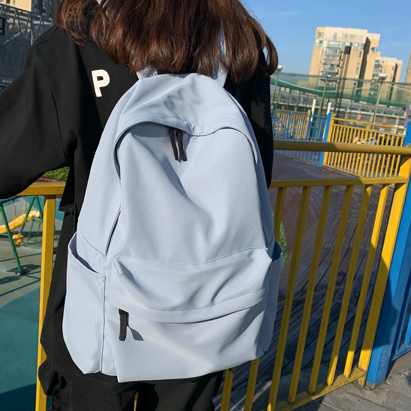Japanese-style Muji-style backpacks for male and female college students, Korean-style large-capacity solid-color backpacks for junior and senior high school students
