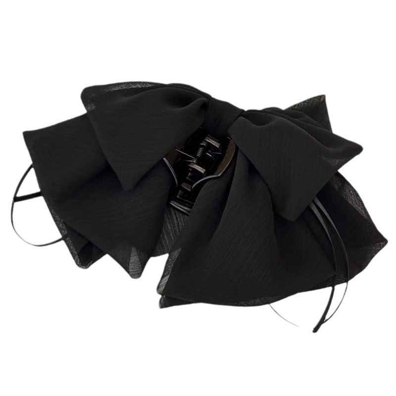 طبعة الكورية من العطر الأسود والقوس الأسود، وملصق نابض مؤخرة الرأس ذات الذيل العالي Item Picture