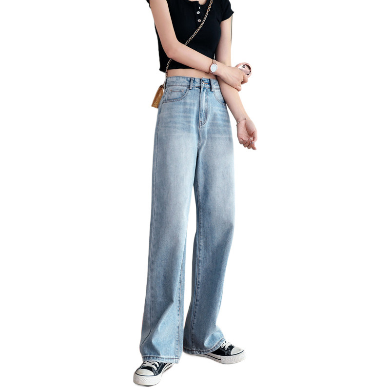 Spring/Summer 2023 new wide-leg jeans for women, high-waisted slimming straight-leg jeans, thin Tencel jeans for women Item Picture