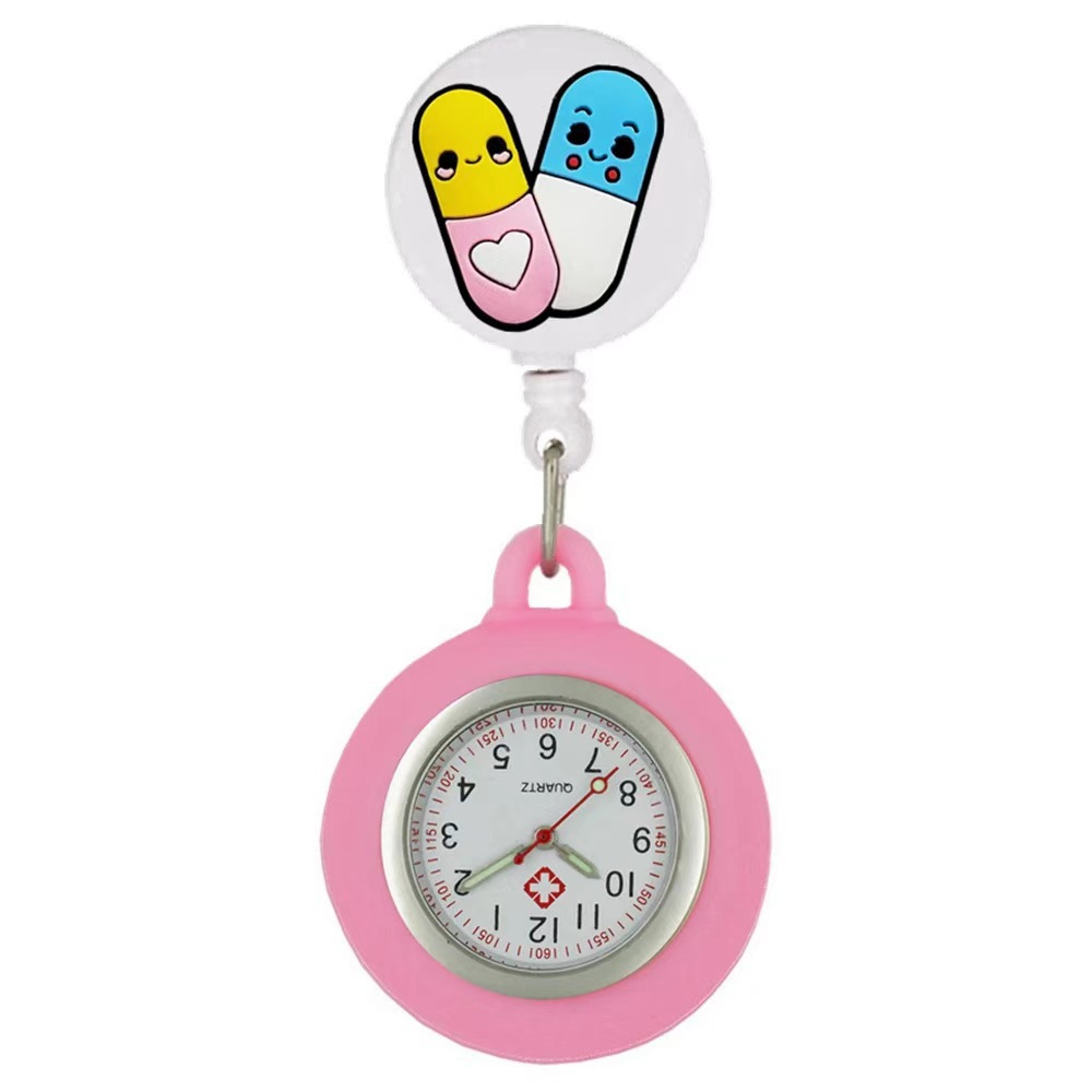 New nurse stretchable medical chest watch, cute cartoon luminous wall watch, female student exam pocket watch Specification image