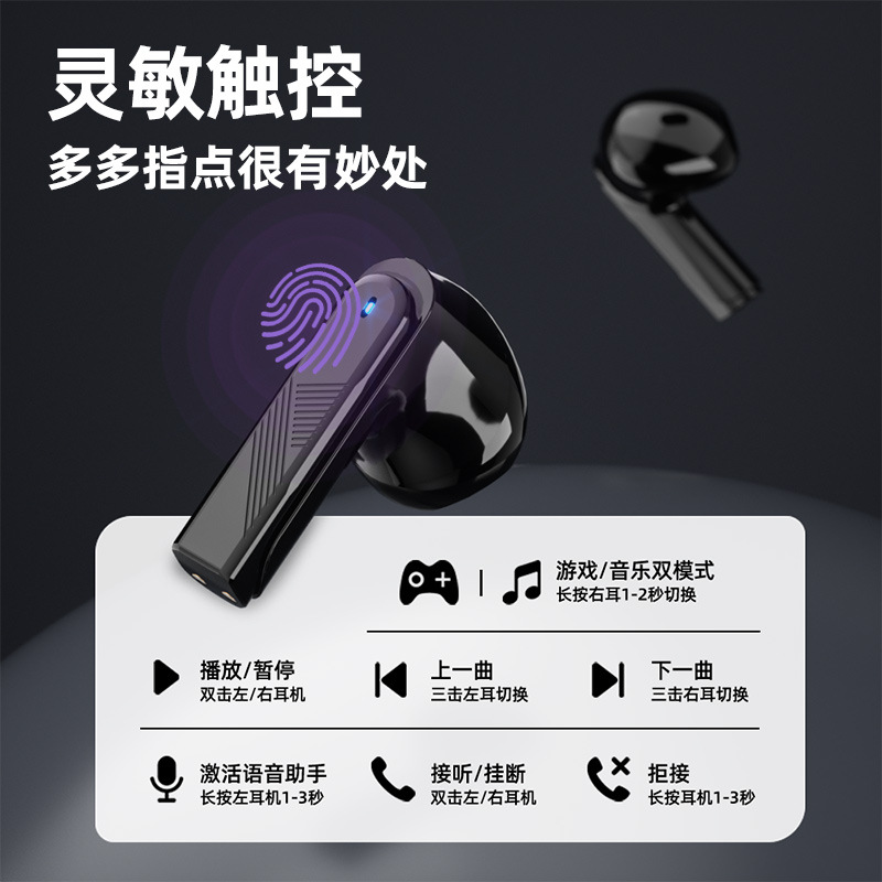 The G61 Bluetooth headphones feature intelligent noise cancellation, comfortable in-ear gaming and music, a cool mecha appearance, and an ultra-long battery life Specification image