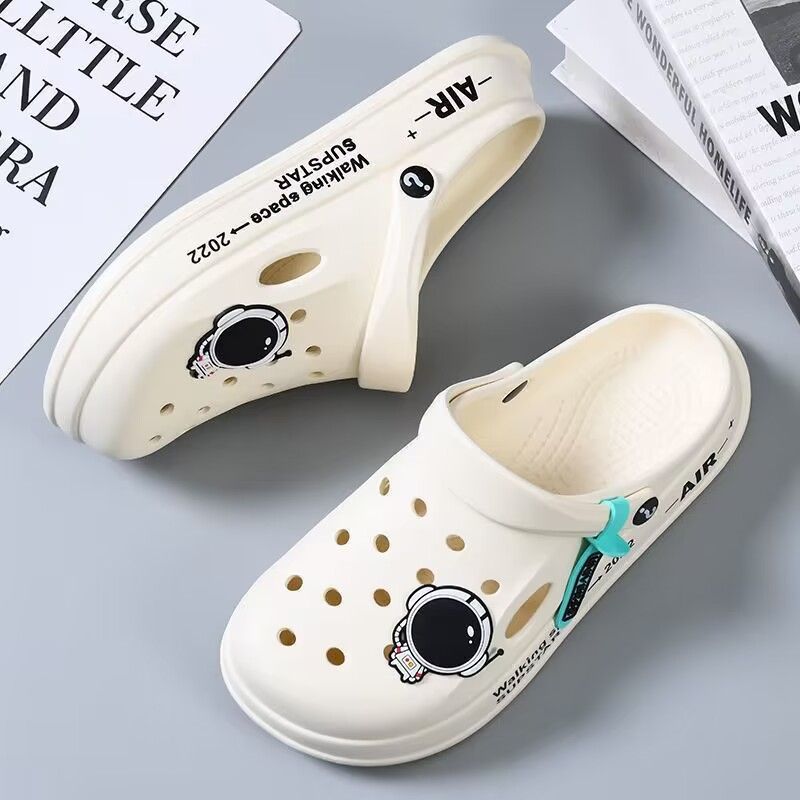 Crocs Men's Soft-Soled Soft-Soled Slippers Baotou Sandals Non-Slip Wear-Resistant Beach Shoes Summer Couple Slippers Outside Wearing Women Specification drawing