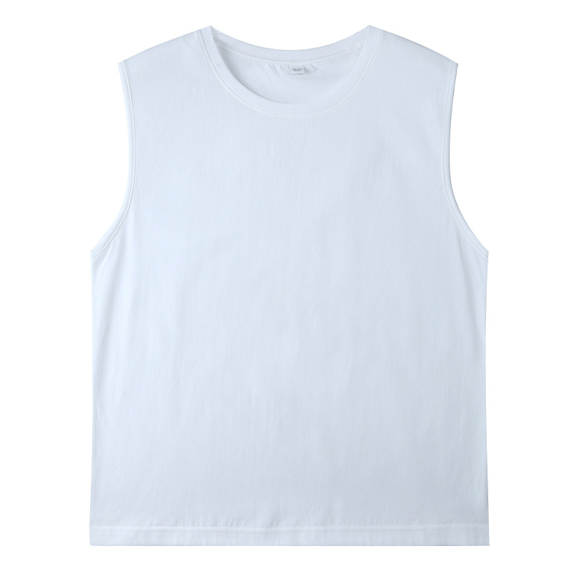 230g men's vest, men's sleeveless pure cotton T-shirt, American trendy clothes, summer top wholesale, enterprise work clothes details Picture