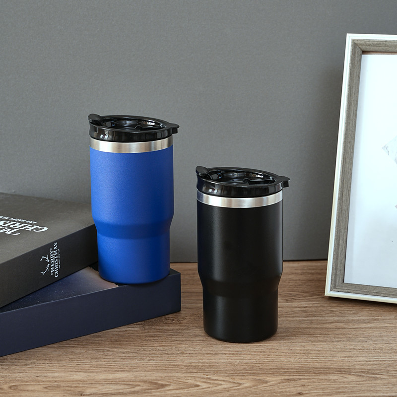 跨境 12oz不锈钢双盖多功能保冷罐办公车载汽车杯户外便携冰霸杯
