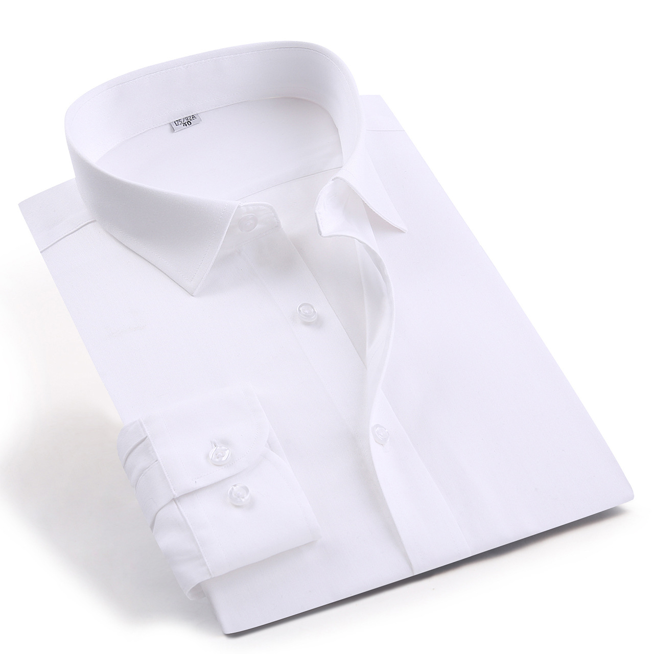 Light luxury white men's shirt, high-end men's pure cotton shirt, 100% all-cotton business ready-to-wear, no-iron white shirt Item Picture