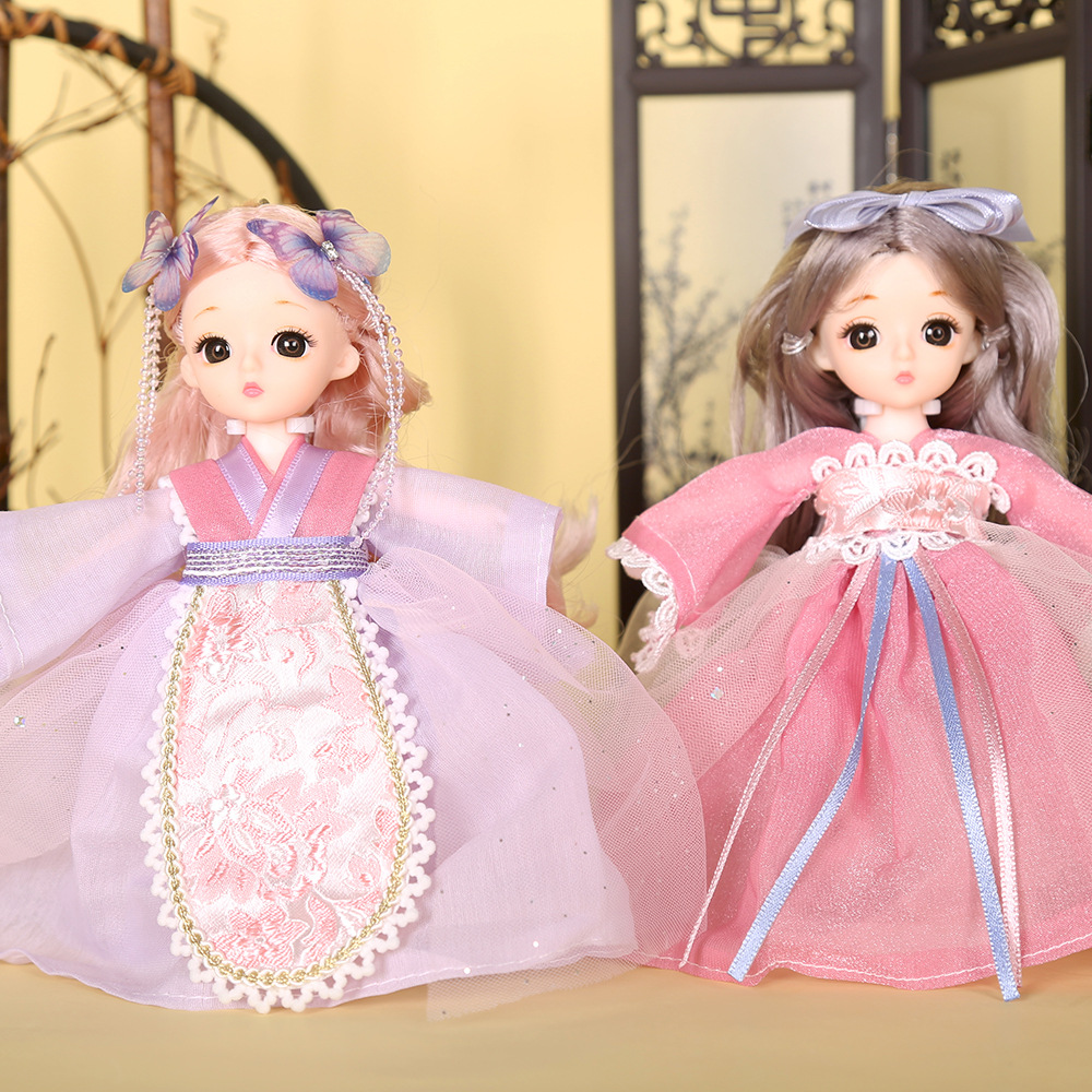 新款春夏原创国潮汉服16厘米活动关节娃娃公仔公主生日礼品厂家