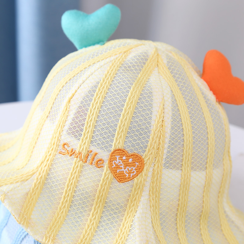 Infant hats, spring and summer baby hats, summer baby hats, thin breathable mesh sunshade fisherman hats, children's casual cool hats Specification image