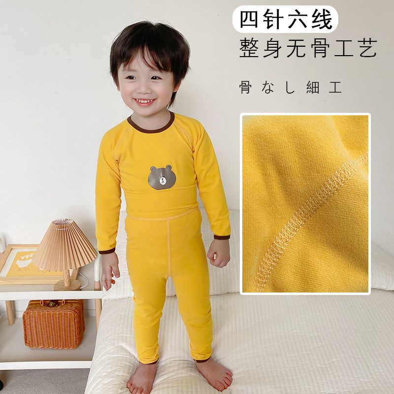 Novedades bebé y niño sin hueso talle alto ropa interior set niños otoño invierno dewey pantalones pantalones mujer tesoro chico ropa de hogar Application Scenario