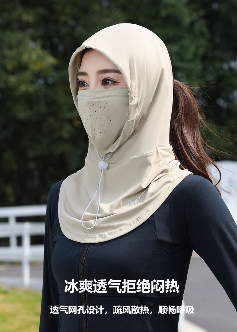 防晒面罩女夏季全脸薄款防紫外线口罩骑行护颈一体防晒帽冰丝男士详情4