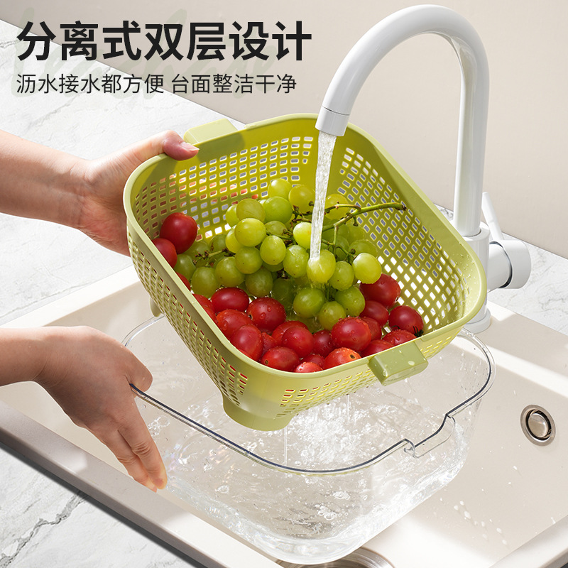 百货/单手沥水篮/水果盘/沥水篮/阳光百货产品图