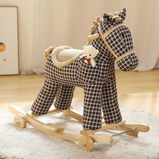 花布木马摇椅儿童溜溜车婴儿安抚玩具两用音乐周岁礼物花布摇摇马