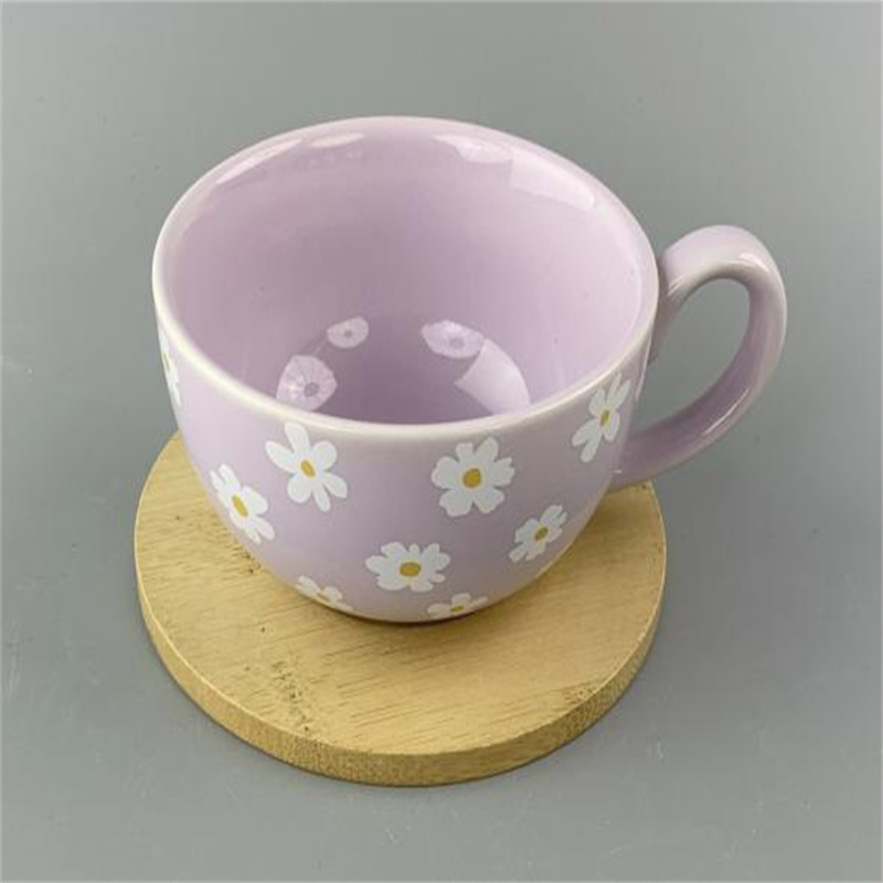 Chaozhou manufacturer's tea cups and saucers, pure white ceramic tea cups, straight cups, hotel and restaurant tea cups, logo baked flower details Picture