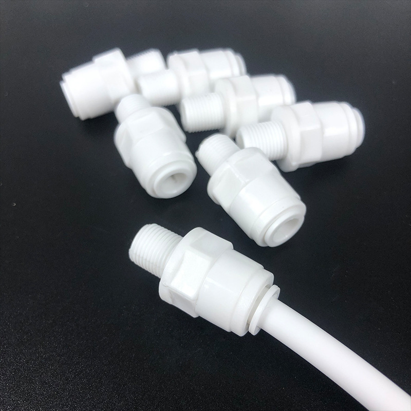 Water purifier accessory 1042 quick connector 2 points Quick connection to 1 point external thread Straight through female nipple external thread connector details Picture