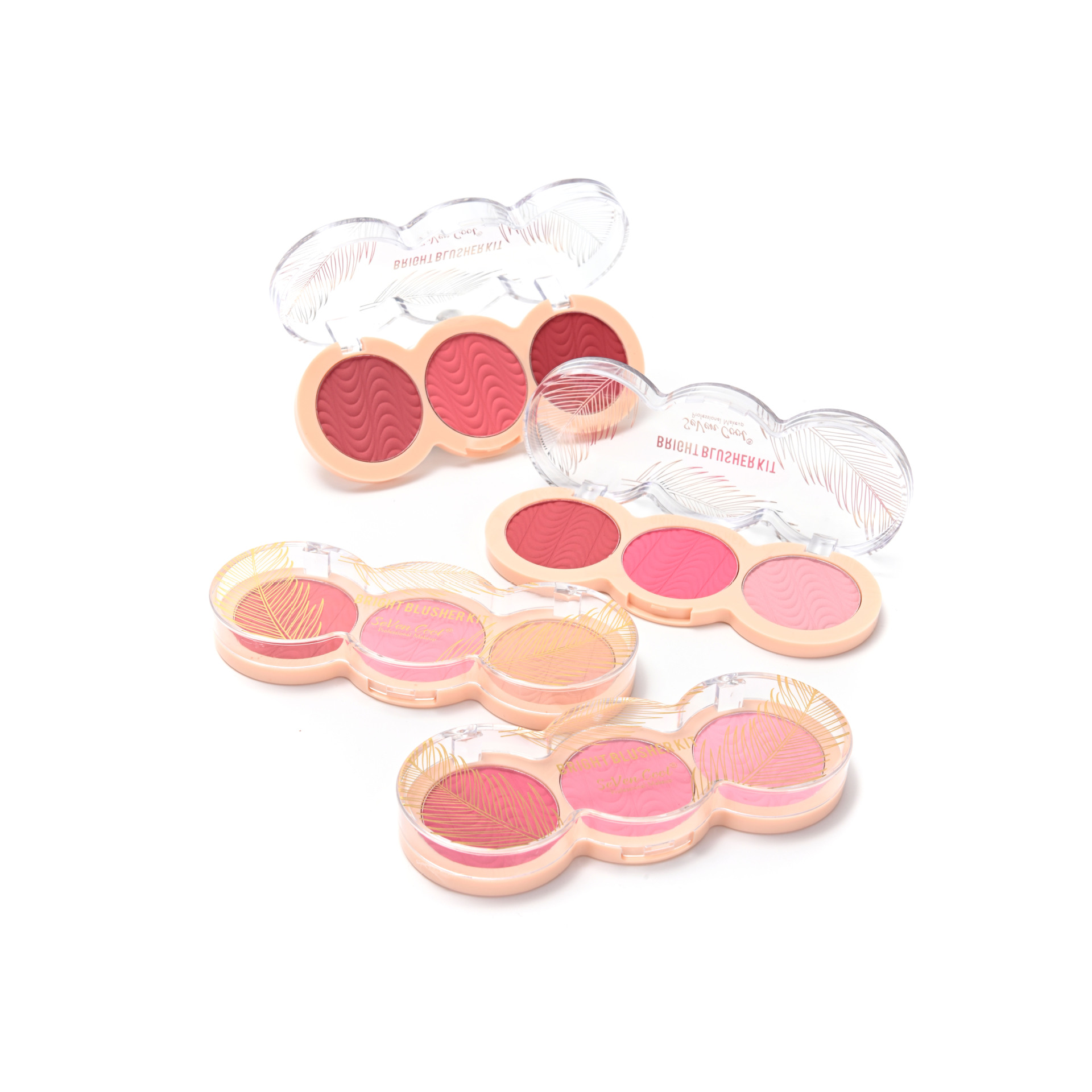 SEVENCOOL Blush 3-color long-lasting, easy-to-apply matte cosmetics, makeup blush palette, cross-border exclusive color Item Picture
