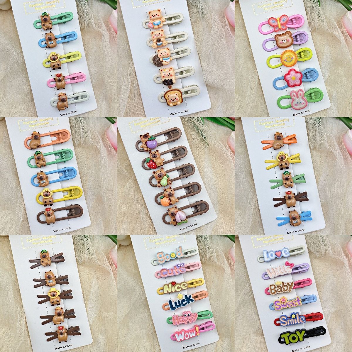 超可爱卡通儿童发夹侧边刘海夹女孩鸭嘴夹发饰高级感树脂夹子批货