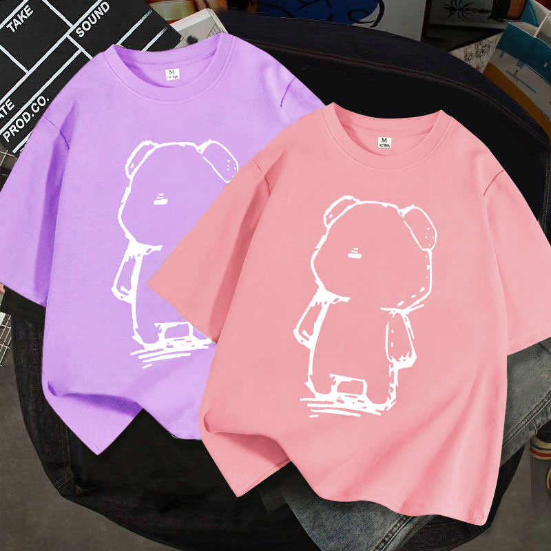 厂家直销 2022夏季韩版女士印花圆领短袖T恤上衣女服装外贸批发