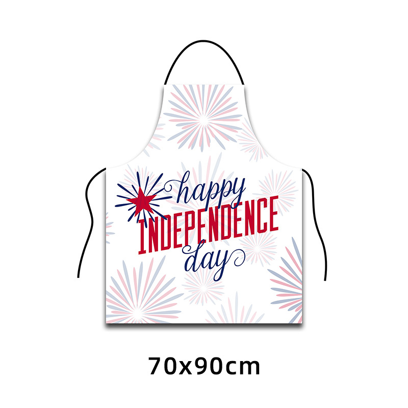 Cross-border Independence Day sleeveless apron, festival party supplies, painting training, kitchen print advertising apron wholesale Item Picture