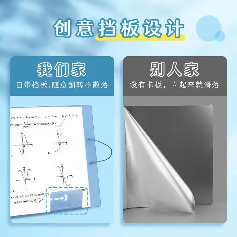 a3 test paper holder storage bag, 60-page student test paper organization tool, large-capacity subject information book, file bag, test paper Application Scenario