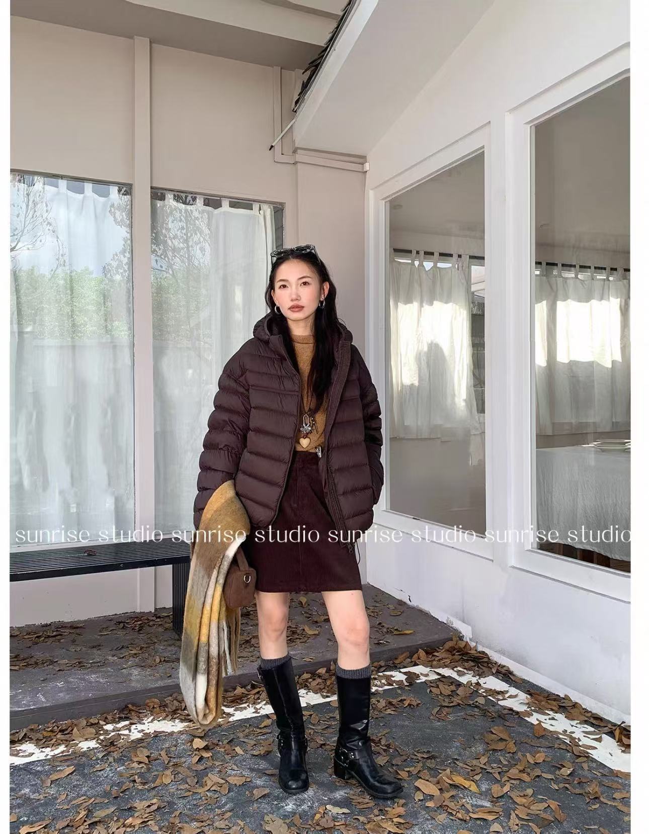 羽绒服女90白鸭绒排骨2025冬新款超好看轻薄连帽保暖短款外套批发详情24