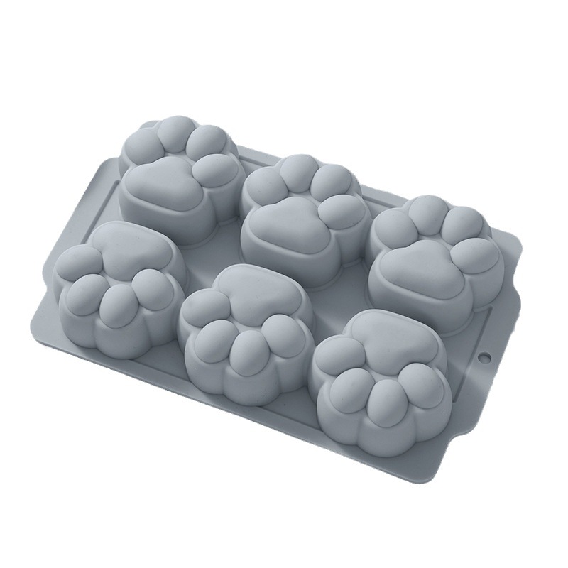 Mengqu Cat's Paw Mould Silica Gel Mini Steamed Cake Mousse Cake Ice Cubes Baby Food Mould Item Picture
