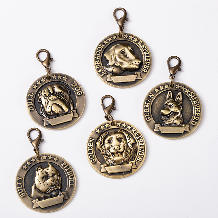 Manufacturers Spot Supply Zinc Alloy Identity Plate Can Be Engraved Pet Dog Anti-Loss Hanging Decoration Retro Zodiac Sign Specification drawing