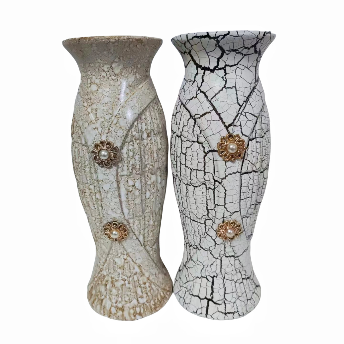 30cm ceramic vase, floor-standing large vase, artistic vase, flower arrangement art, hotel living room decoration, flower arrangement ornaments, Golden castle vase Item Picture