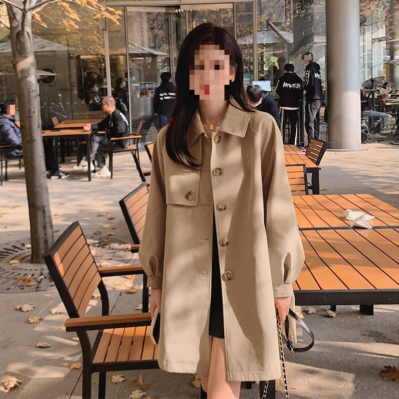 Autumn and winter double-layer windbreaker coat for women, mid-length style 2022 new women's top coat, petite British-style coat Item Picture