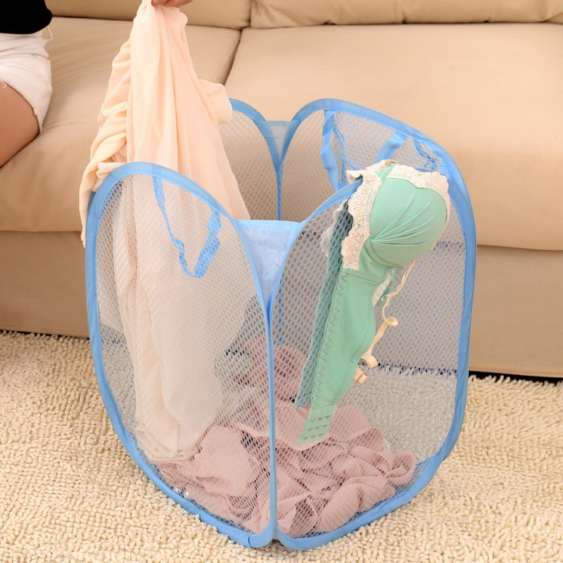 Foldable Color Mesh Laundry Basket Laundry Basket Laundry Basket Laundry Basket Organizing Storage Basket Specification drawing